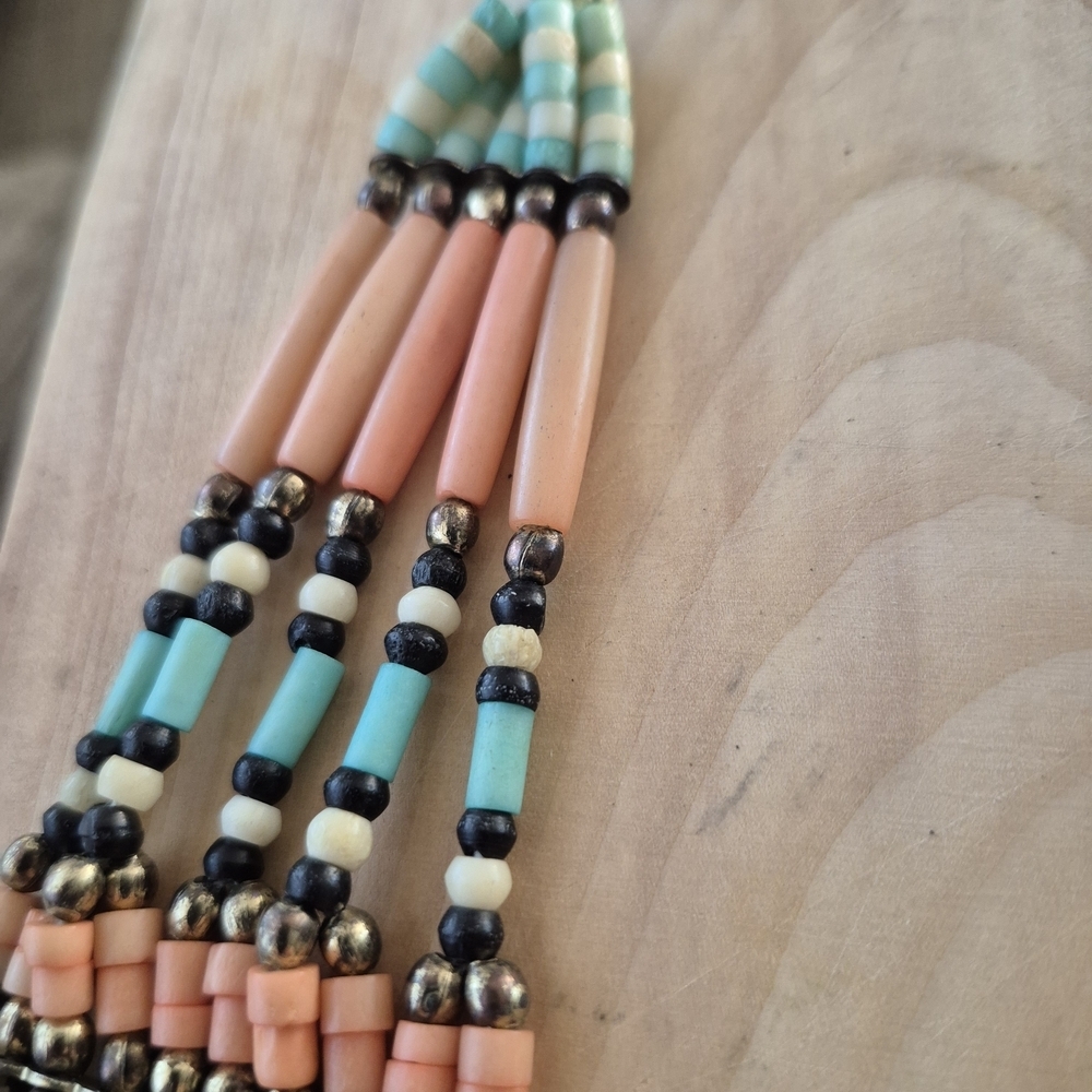 Bohemian Multicolor Beaded Necklace - Picture 4 of 7